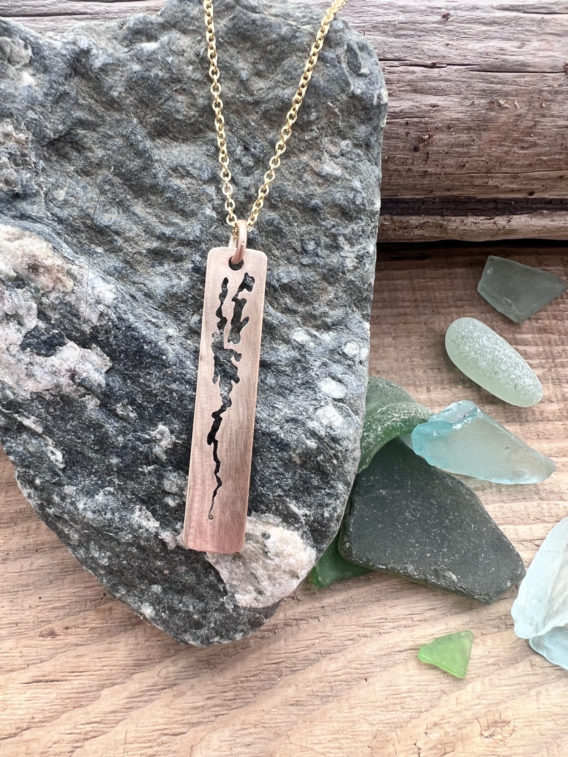 Lake Champlain pendant- Gold-filled